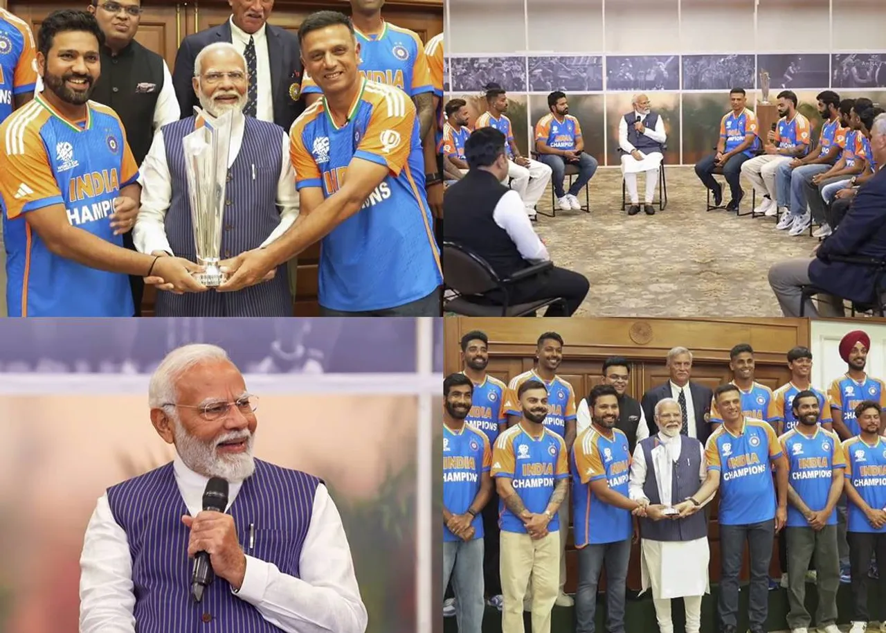 Narendra Modi With T20 World Cup Trophy