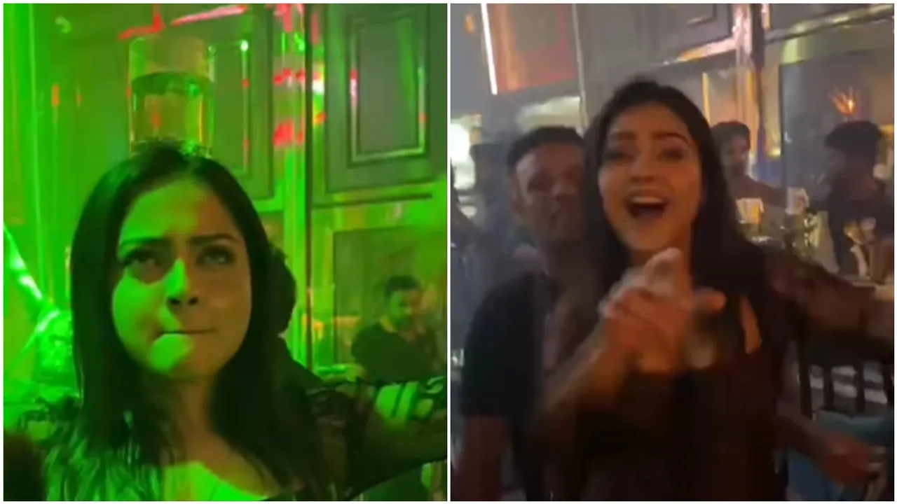 Actress nabanita das shared a video partying in a massive way