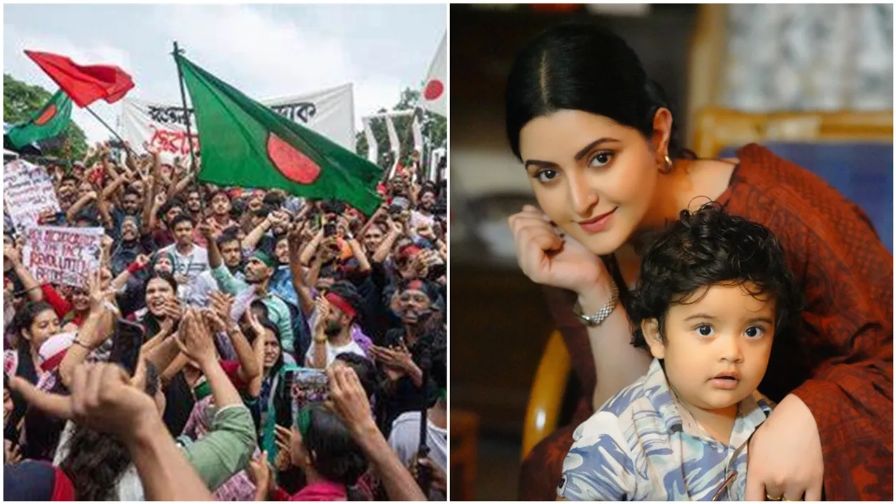 bangladesh protest, bangladesh actors, porimoni, porimoni son, porimoni news , bangladesh news, sheikh hasina, sheikh hasinea resigned, sheikh hasina BD PM, bangladesh actors, pori moni movies, বাংলাদেশ, হাসিনা