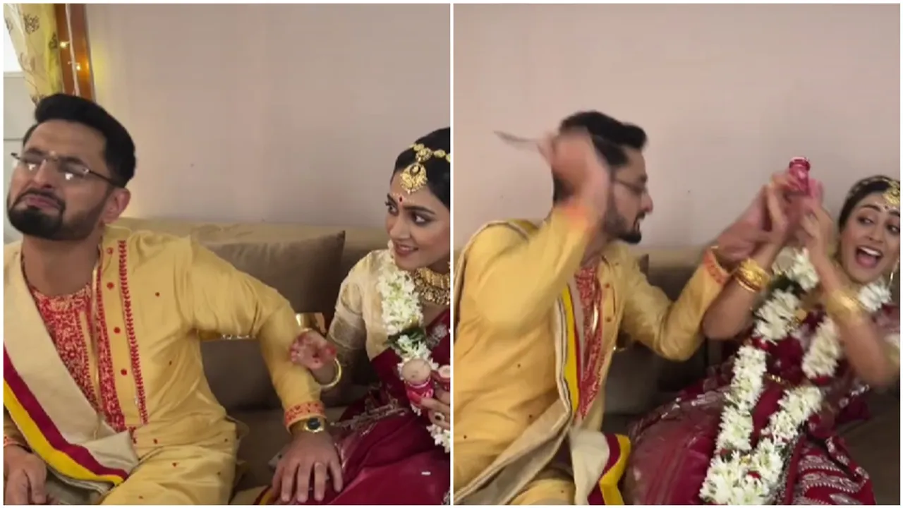 Television tollywood reel couple Sayan and mohona banter video viral