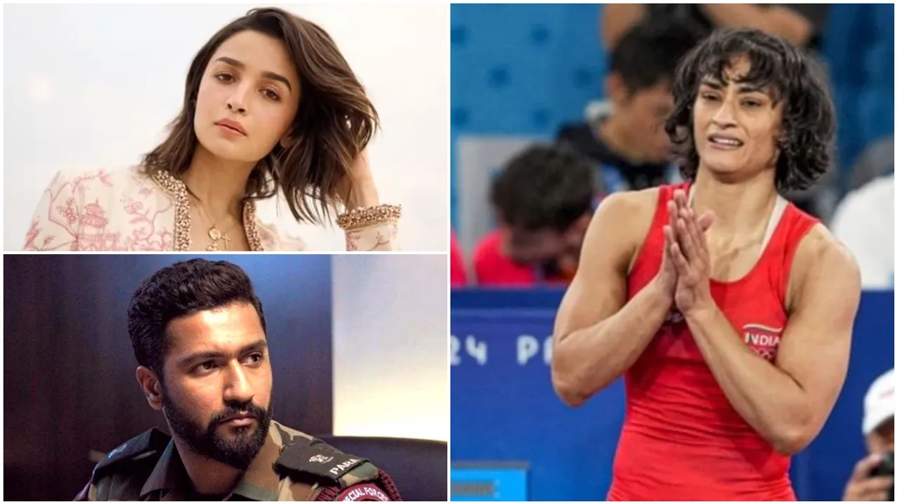 vinesh phogat, vinesh phogat disqualify, vinesh phogat news, vinesh phogat 100 gram, alia bhatt, vicky kaushal, hema malini, bollywood, olympics