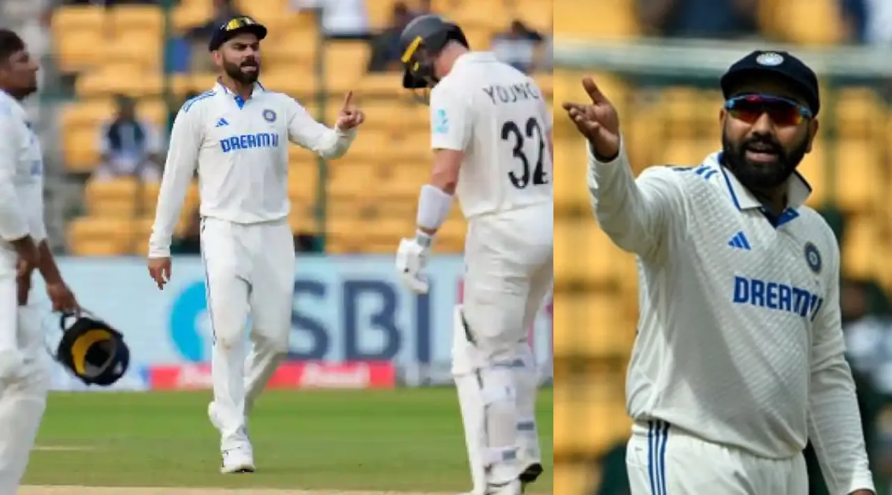 Video KL Rahul and Virat Kohli drop catch Rohit Sharma angry  India vs New Zealand 1st Test Bengaluru Tamil News 