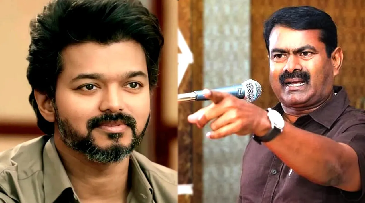 Tamilaga Vettri Kazhagam chief Actor Vijay greets birthday wish to Naam Tamilar party leader seeman Tamil News