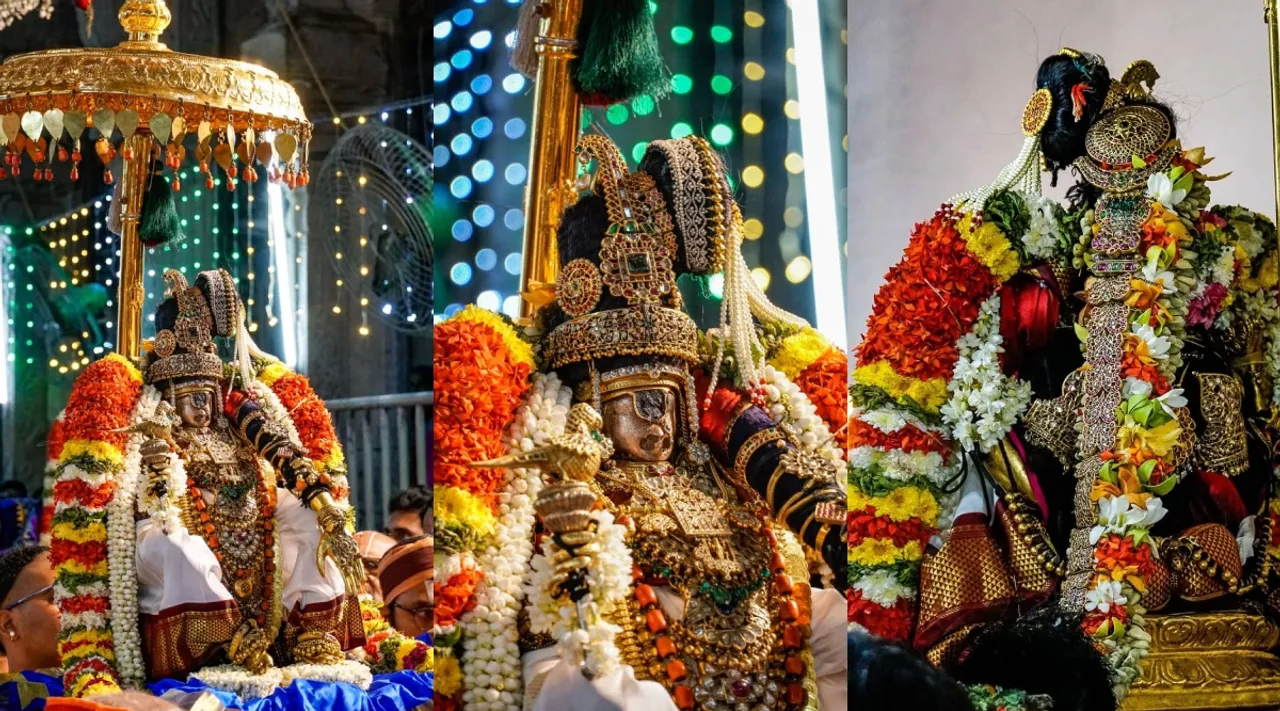 srirangam vaikunta ekadasi 2025 pagal pathu 10th day Namperumal in Nachiyar Thirukkolam Tamil News  