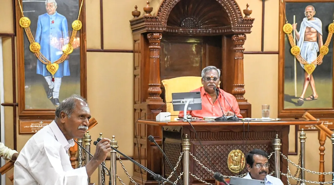 Puducherry no confidence motion against Speaker cancelled CM announce Tamil News  