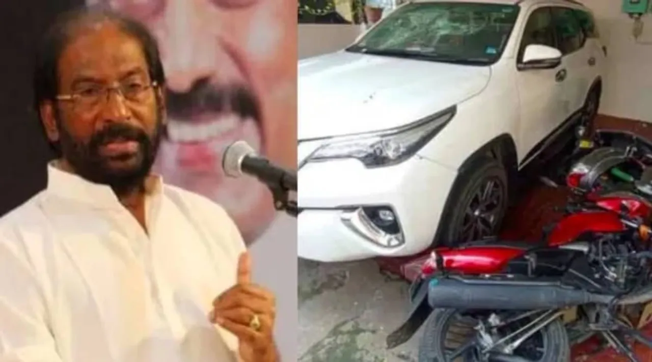 car attacked Trichy Siva