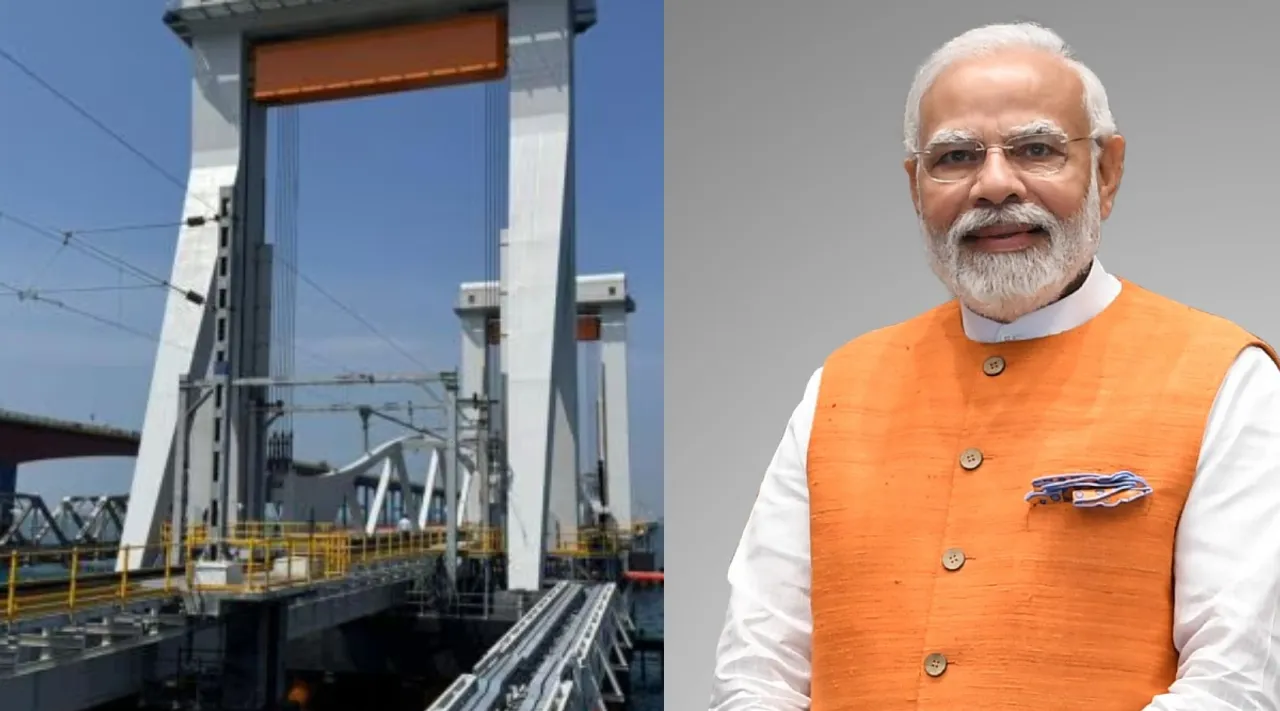modi tamilnadu visit - pamban bridge open