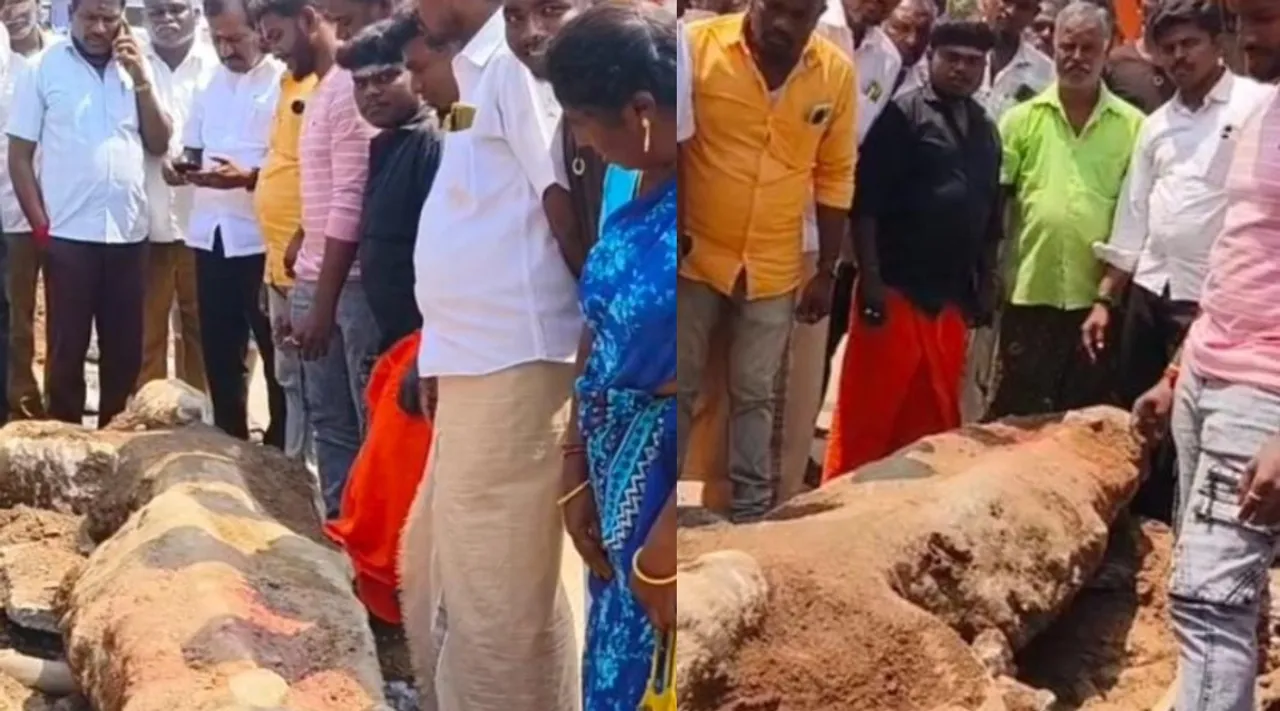 trichy samayapuram mariamman Dvarapala Sculpture Discovered Tamil News