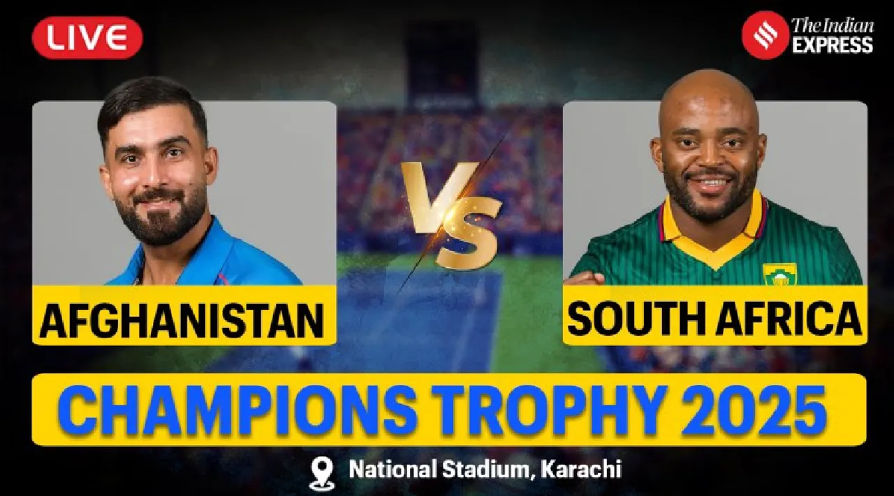 AFG vs SA champions trophy 2025 3rd match live score afghanistan vs south africa live cricket scorecard updates national stadium karachi Tamil News