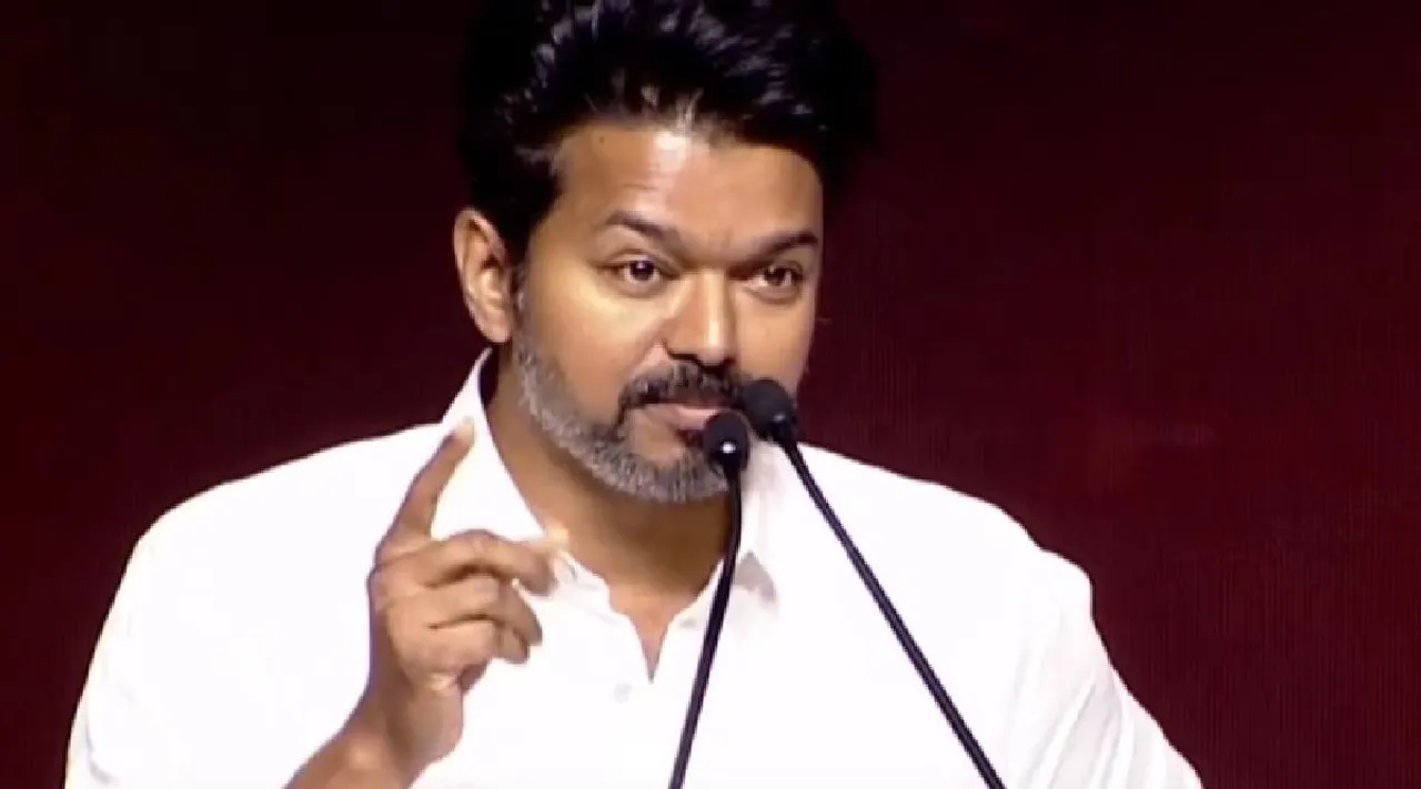Vijay slams dmk and bjp