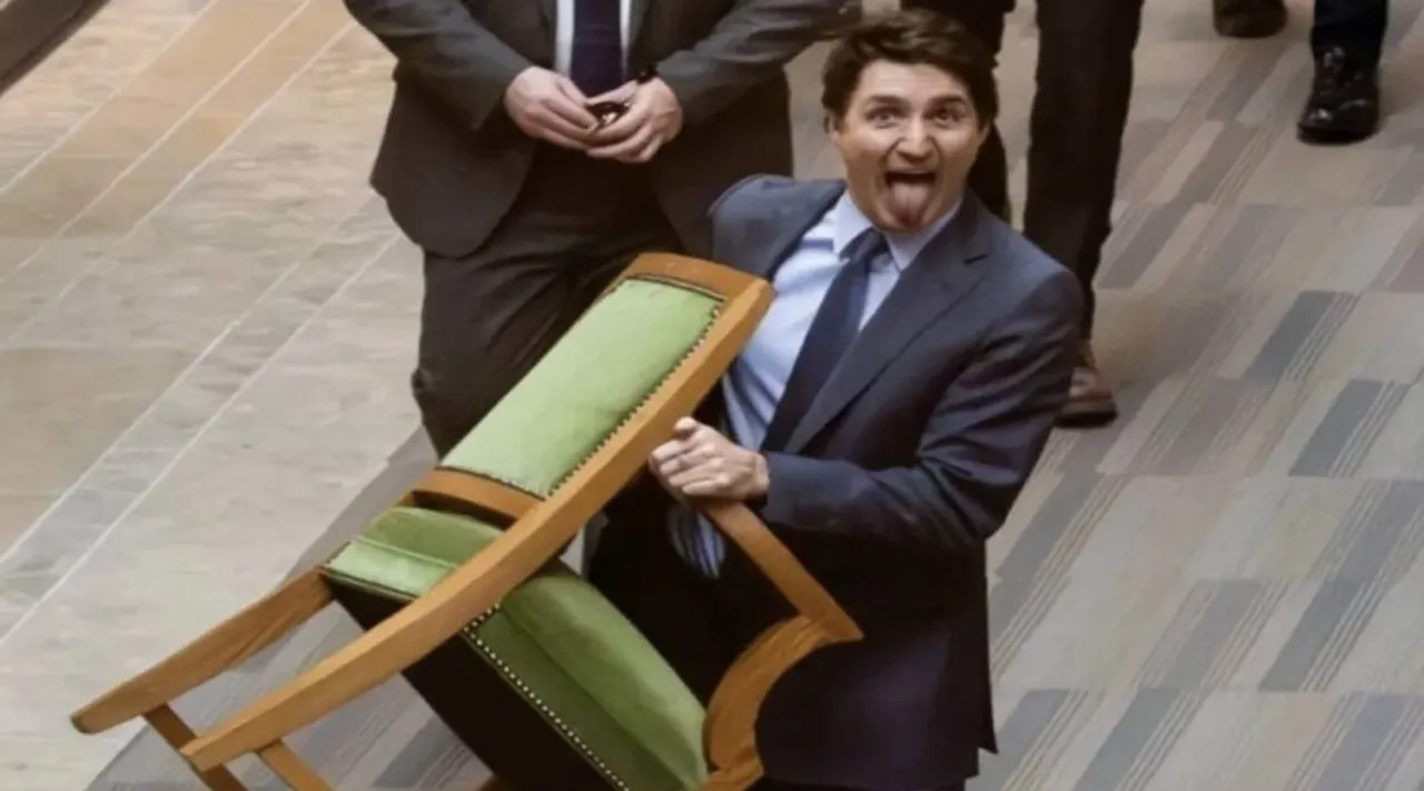 Justin Trudeau toungue out