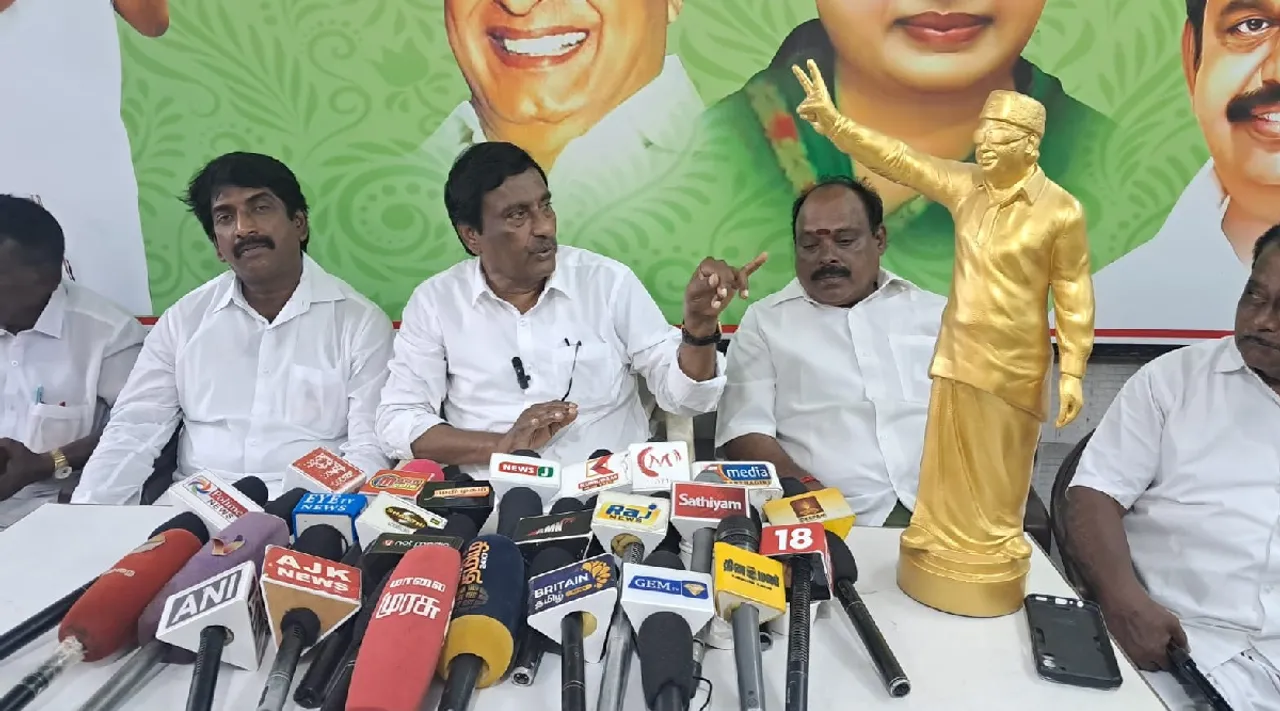Puducherry AIADMK secretary A Anbalagan on three language formula DMK congress Tamil News 