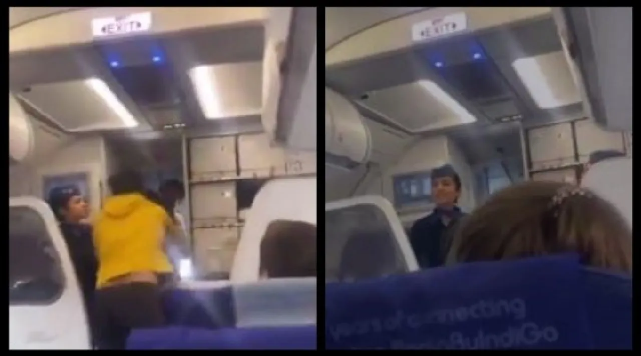 Video Indigo passenger assaults pilot over flight delay due to fog Tamil News 