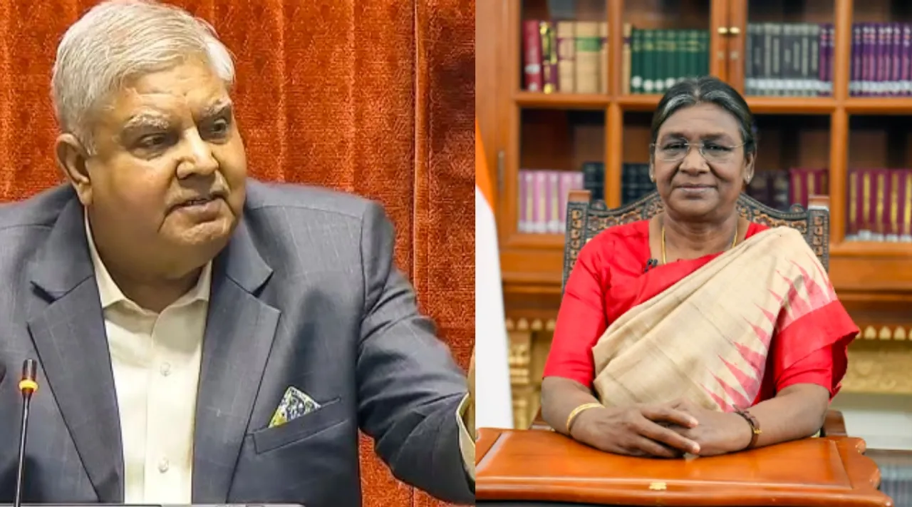 PM modi and President Murmu reaction  Vice President Jagdeep Dhankhar mimicry Tamil News 