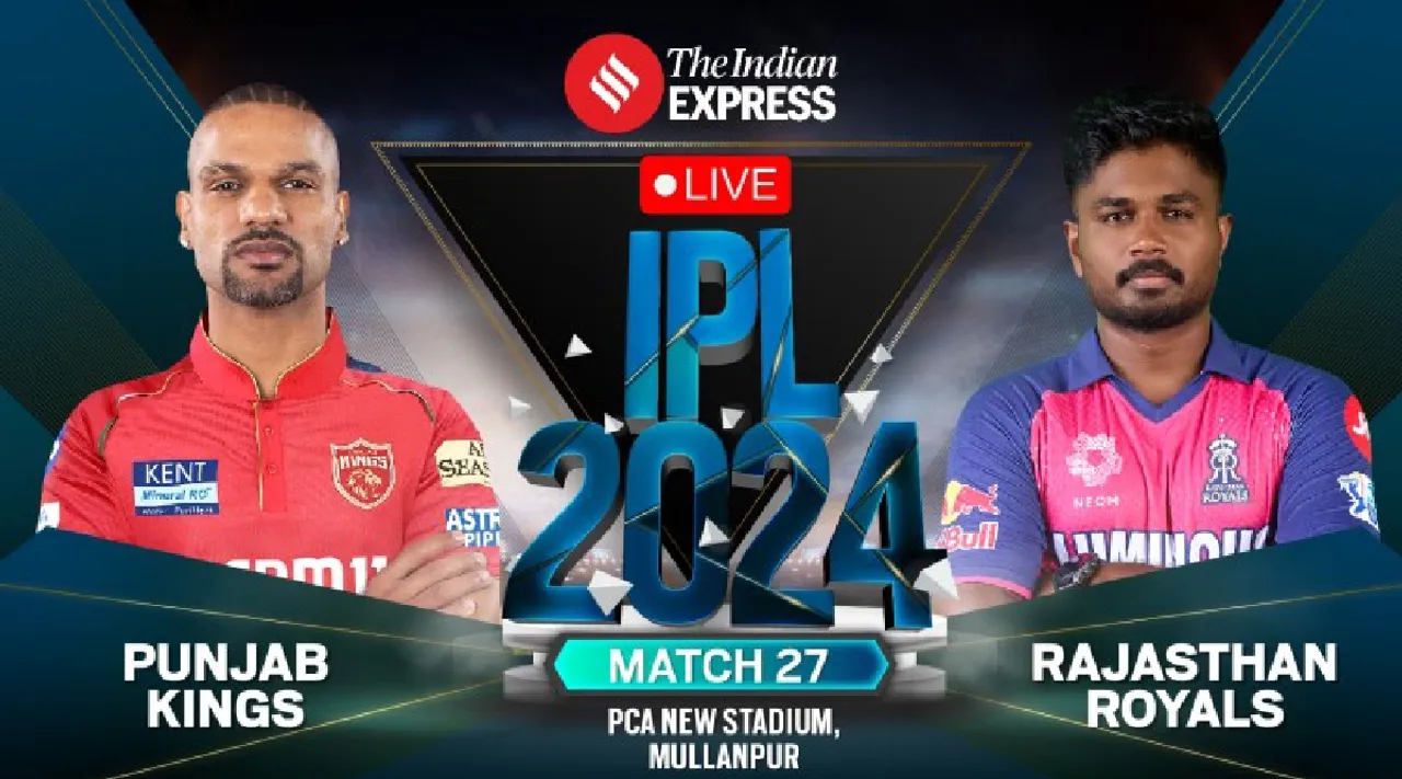  PBKS vs RR LIVE Score IPL 2024 Match 27 today Punjab Kings vs Rajasthan Royals scorecard updates Chandigarh Tamil News 