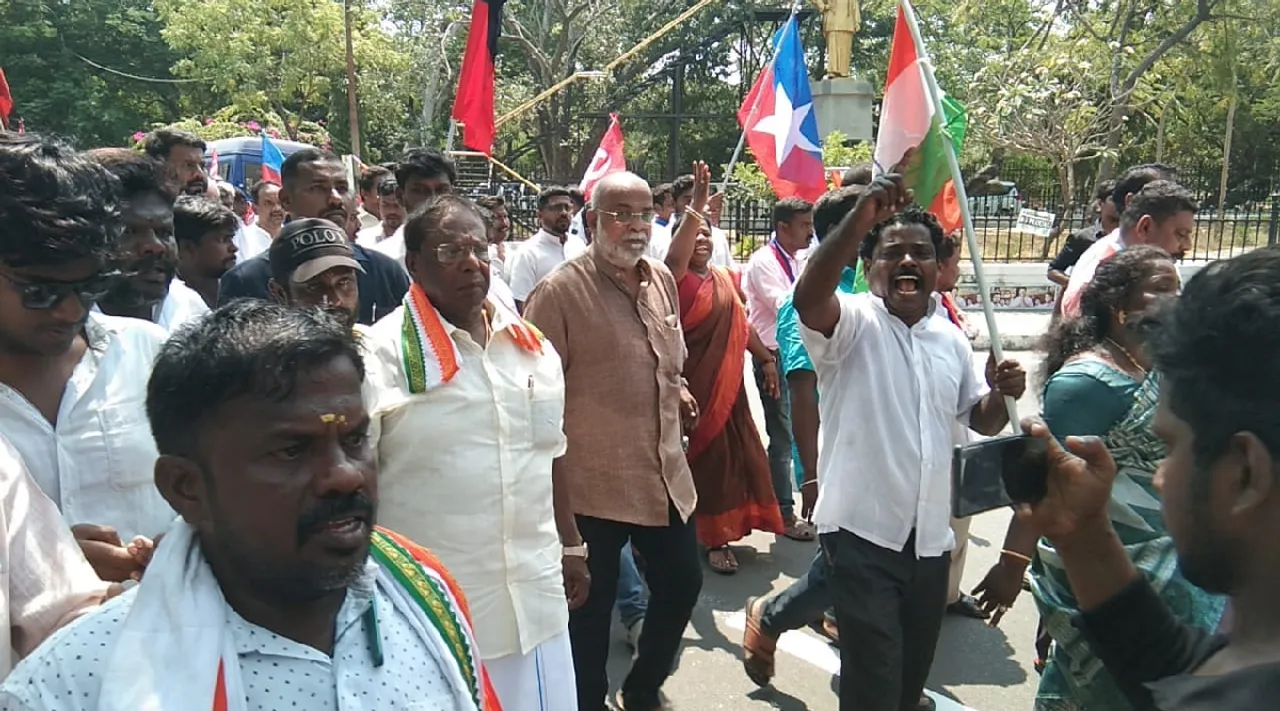  Puducherry 9 year old girl rape and murder and Opposition parties hold protest Tamil News 