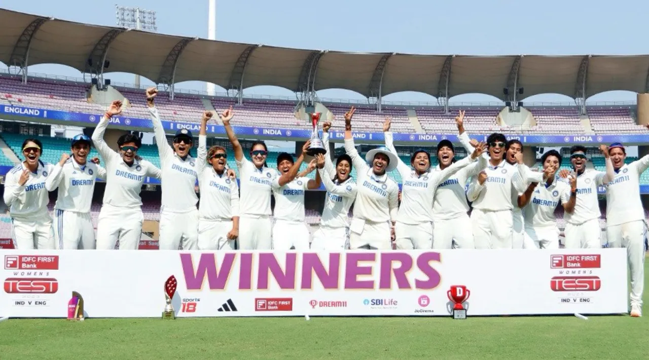  India Women beat England Women Only Test Navi Mumbai Tamil News 