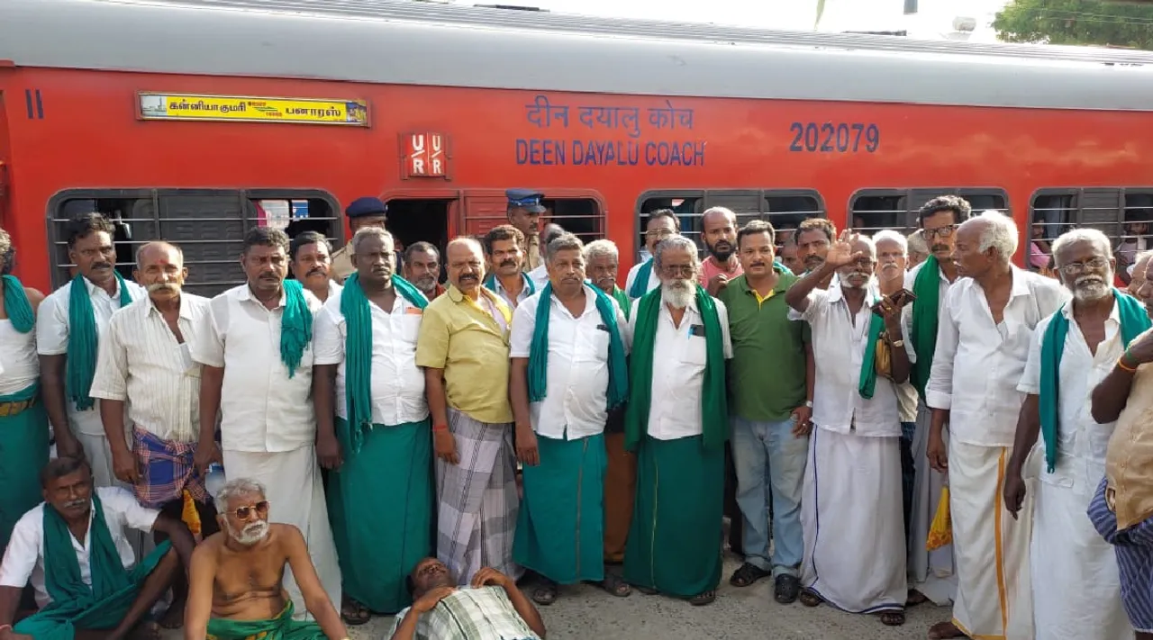 Activist P Ayyakannu to file nomination against PM Modi and Farmers stage train strike in Thanjavur Tamil News 