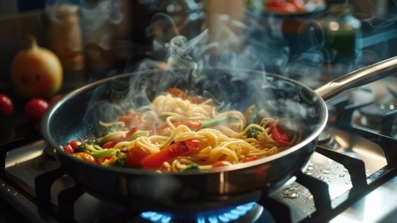 noodles cooking