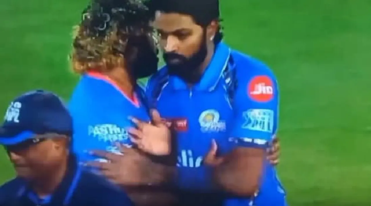  Hardik Pandya spotted refusing Lasith Malinga hug after Mumbai Indians defeat viral video Tamil News 