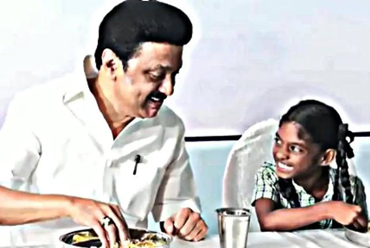 stalin talks with child