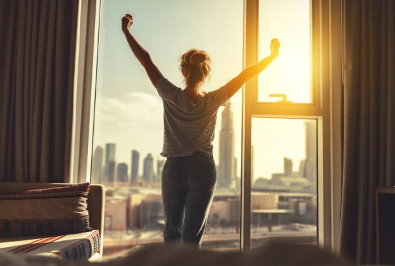 waking up