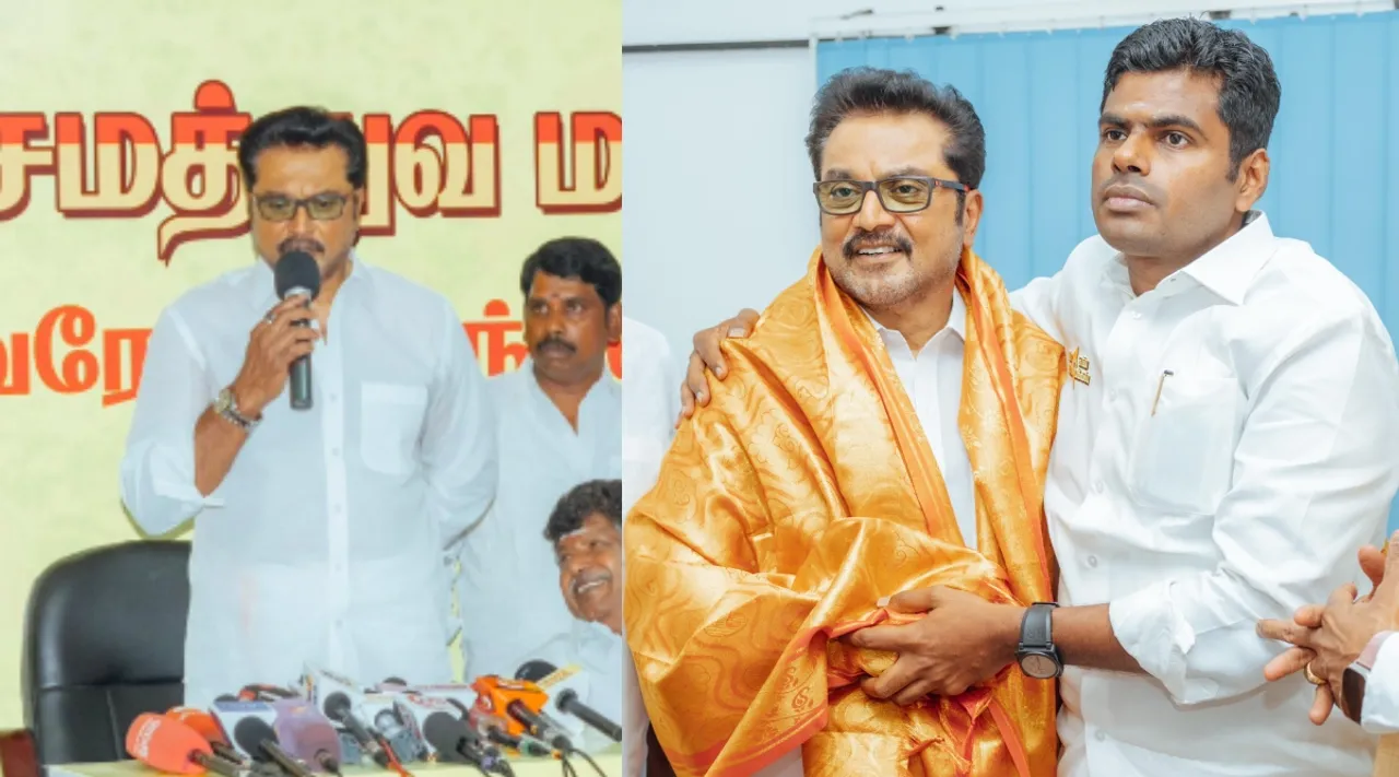 Sarathkumar explain on merging Samathuva Makkal Katchi with BJP Tamil News 