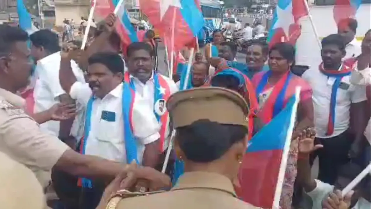 VCK protest in Trichy disrupts traffic