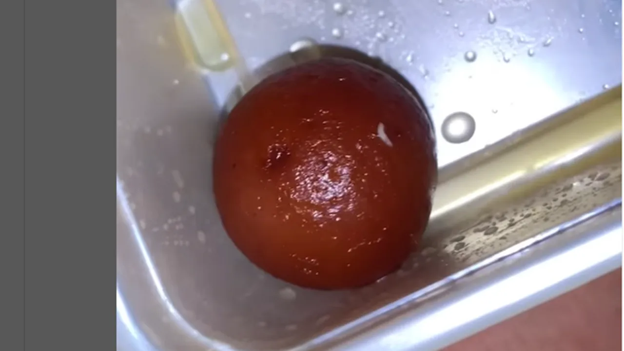 Gulab jamun bought in a store in Chennai is a wrinkled white worm