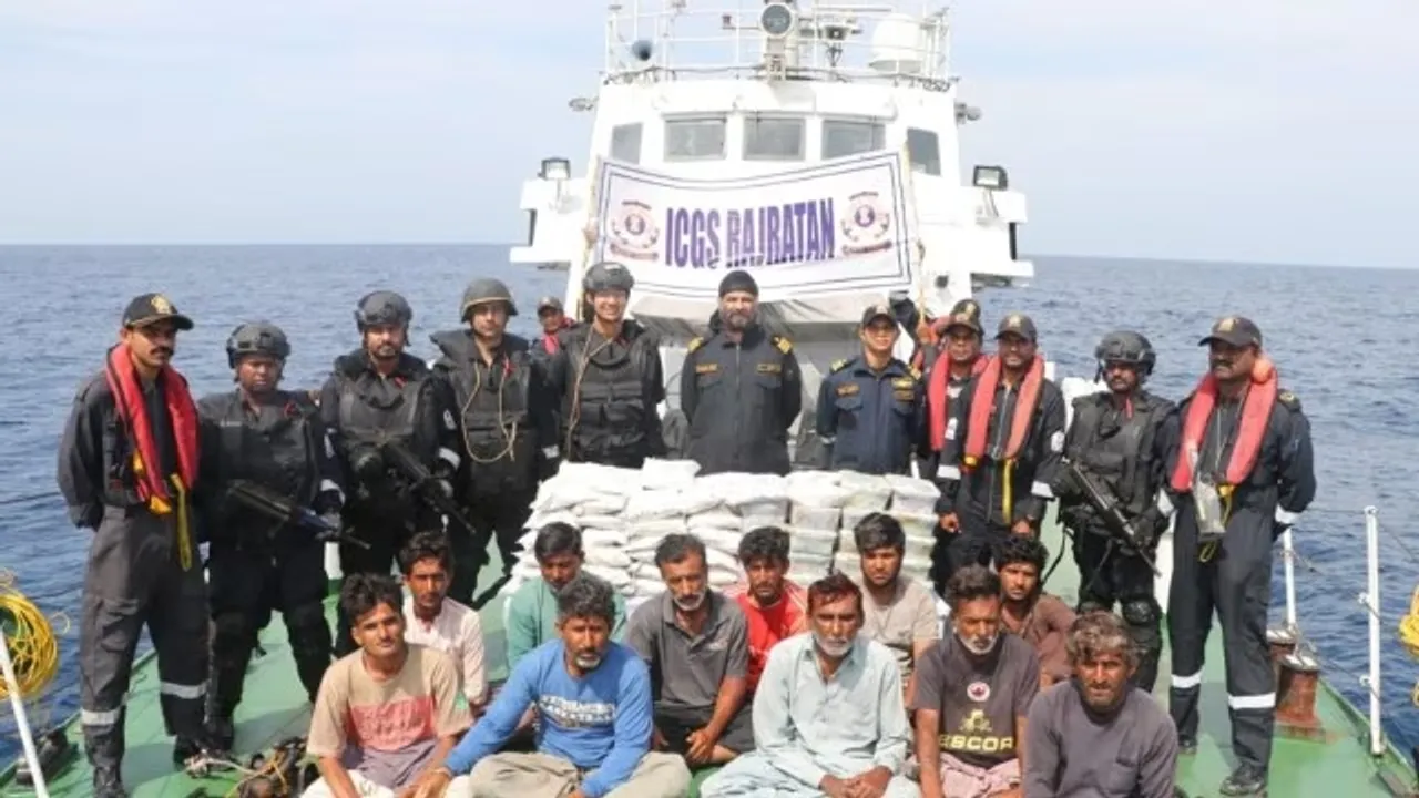 Drugs worth Rs 600 cr seized from Pak boat on way to Sri Lanka 14 crew members held