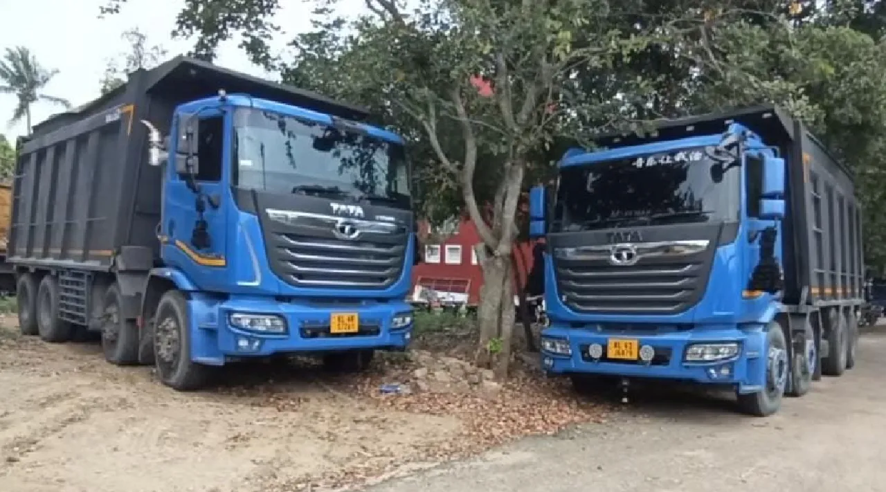 Coimbatore: stones Smugged to Kerala 8 trucks seized Tamil News 