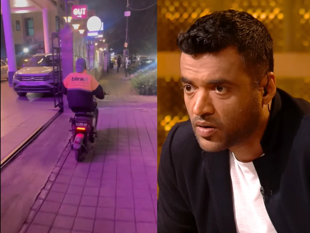 Blinkit delivery boy seen driving on footpath in Bengaluru