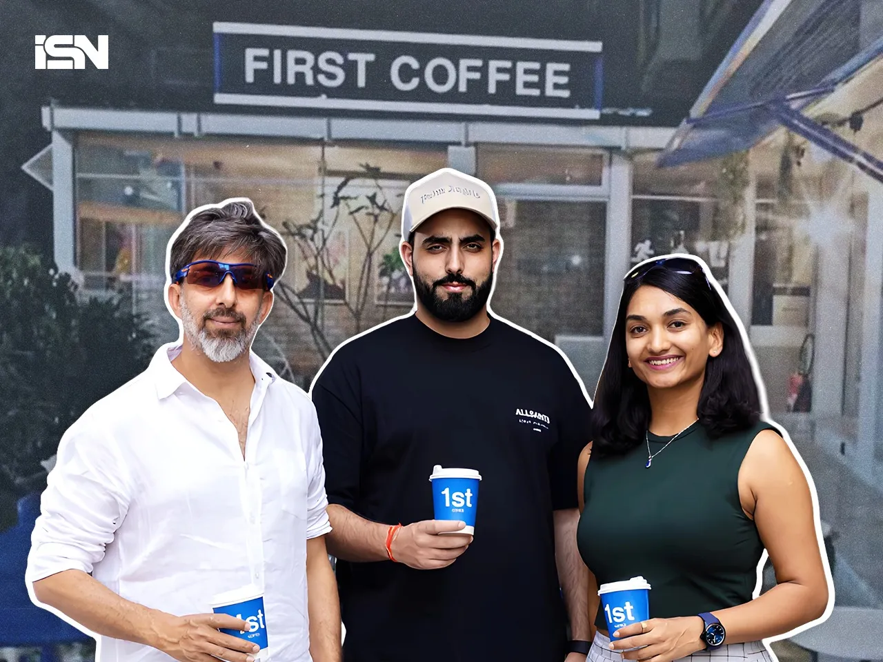 (L-R) Sohrab Sitaram, Shiv Dhawan and Chandini D Purnesh, Cofounders, First Coffee