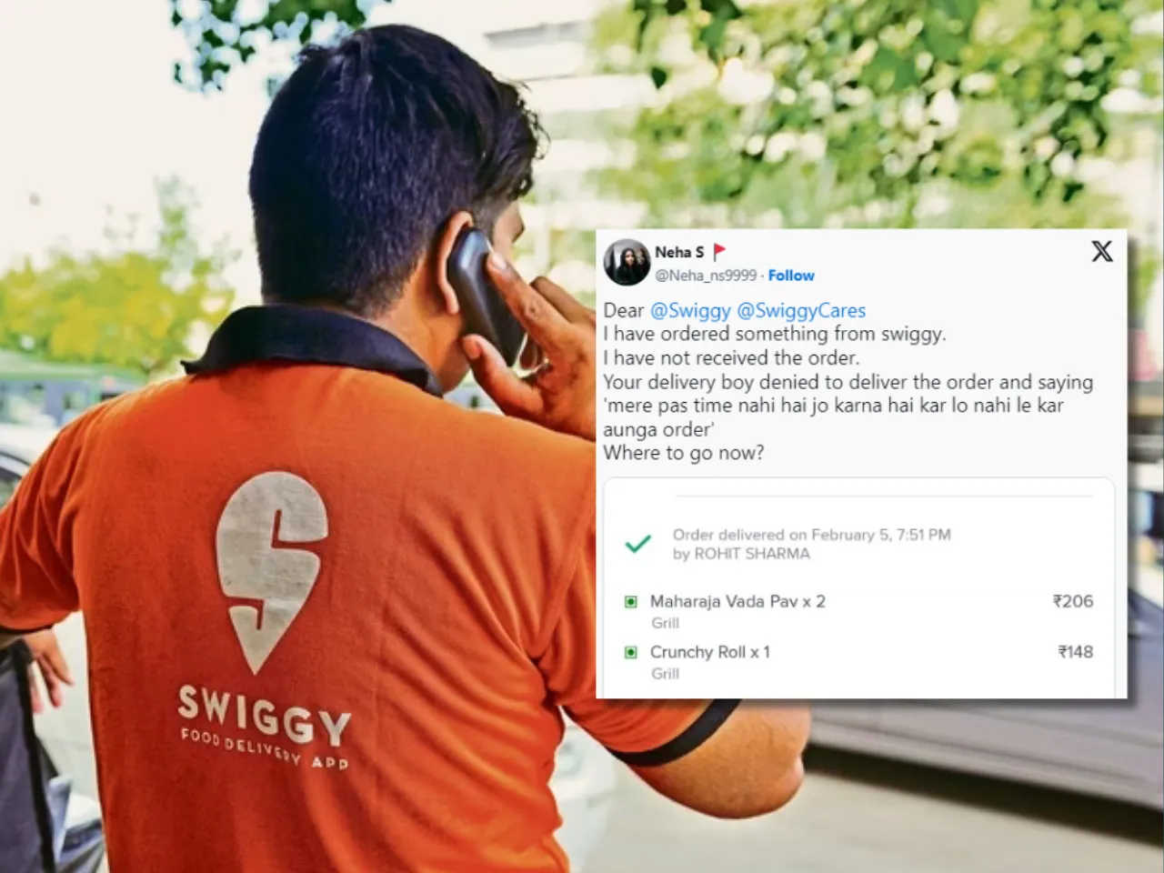 Swiggy delivery boy denies food delivery to woman
