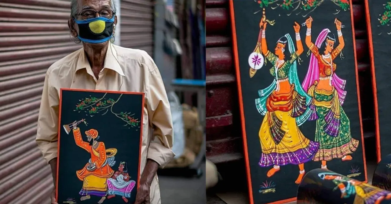 Sunil Pal from Kolkata sells his paintings to earn livelihood after being abandoned by kids