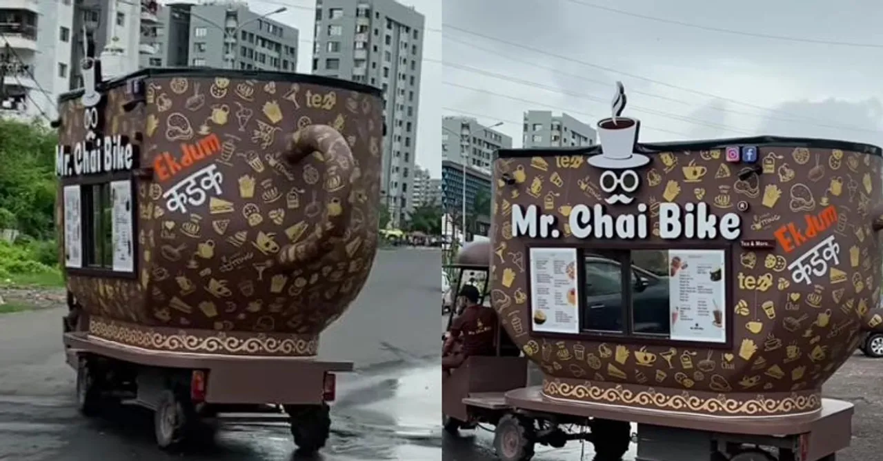 Chai on wheels! This cafe in Surat has introduced a legit Tea cup-shaped van that runs all across Surat!