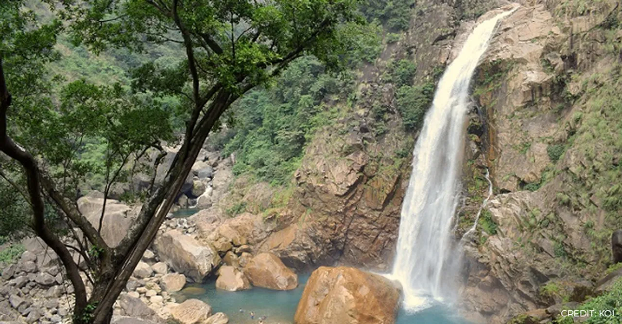 Rainbow waterfall in Meghalaya; a hidden gem all about the seven colours and blue waters!