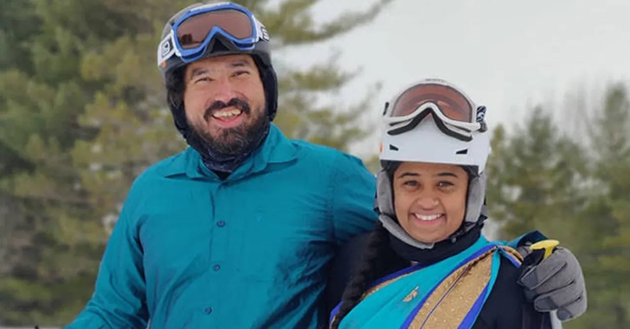 Adventure in ethnic wear: Viral video of a couple skiing in Mundu and Saree is what you need to see on the internet today!