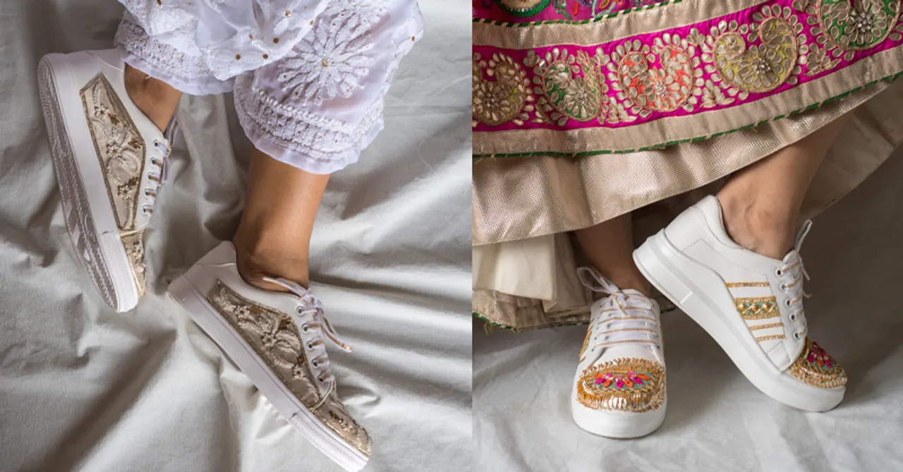 The Saree Sneakers: How about wearing sneakers under sarees with style?