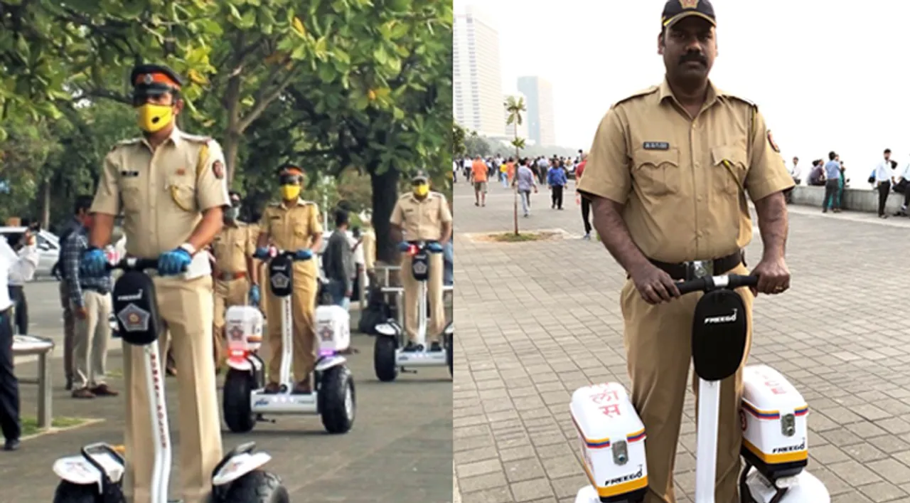 Spot Mumbai Police patrolling on Segways near Marine Drive & Worli Sea Face!