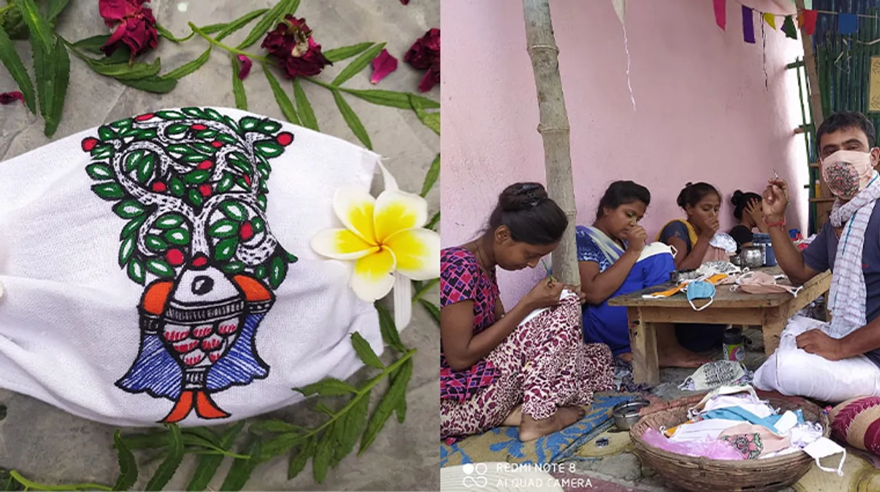 Remant Kumar Mishra brings the traditional art of Madhubani painting on  Masks!