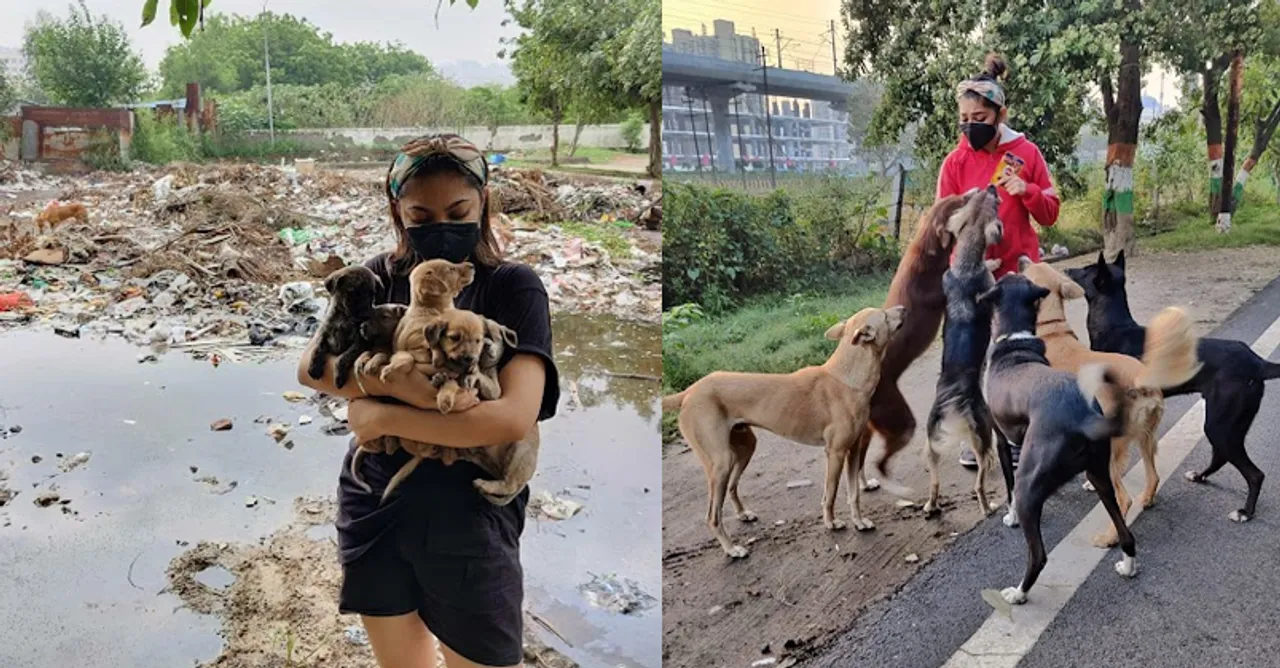 Meet Anushka Dutta, a young rescuer from Noida for whom stray dogs are no less than her kids.