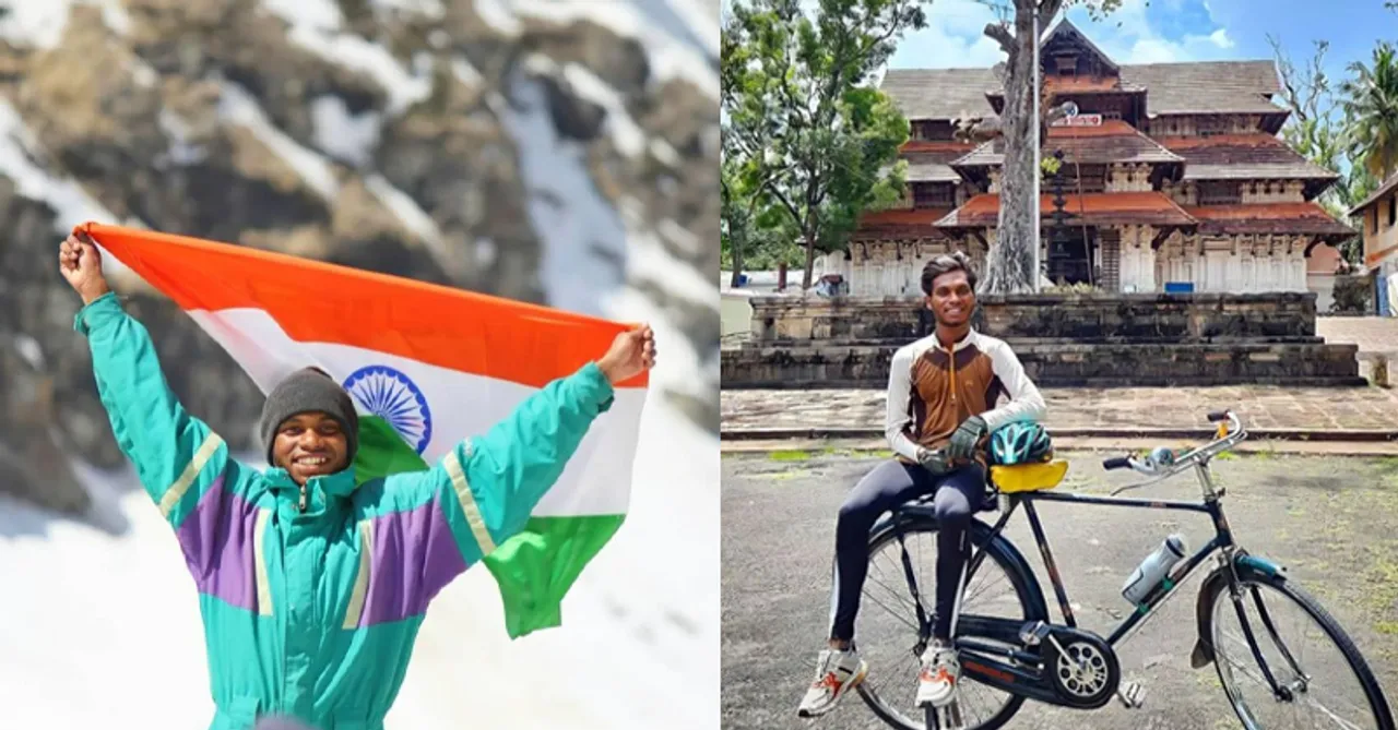 Unshakable determination: Nidhin Maliyekkal from Kerala reached Kashmir on his bicycle by selling tea!