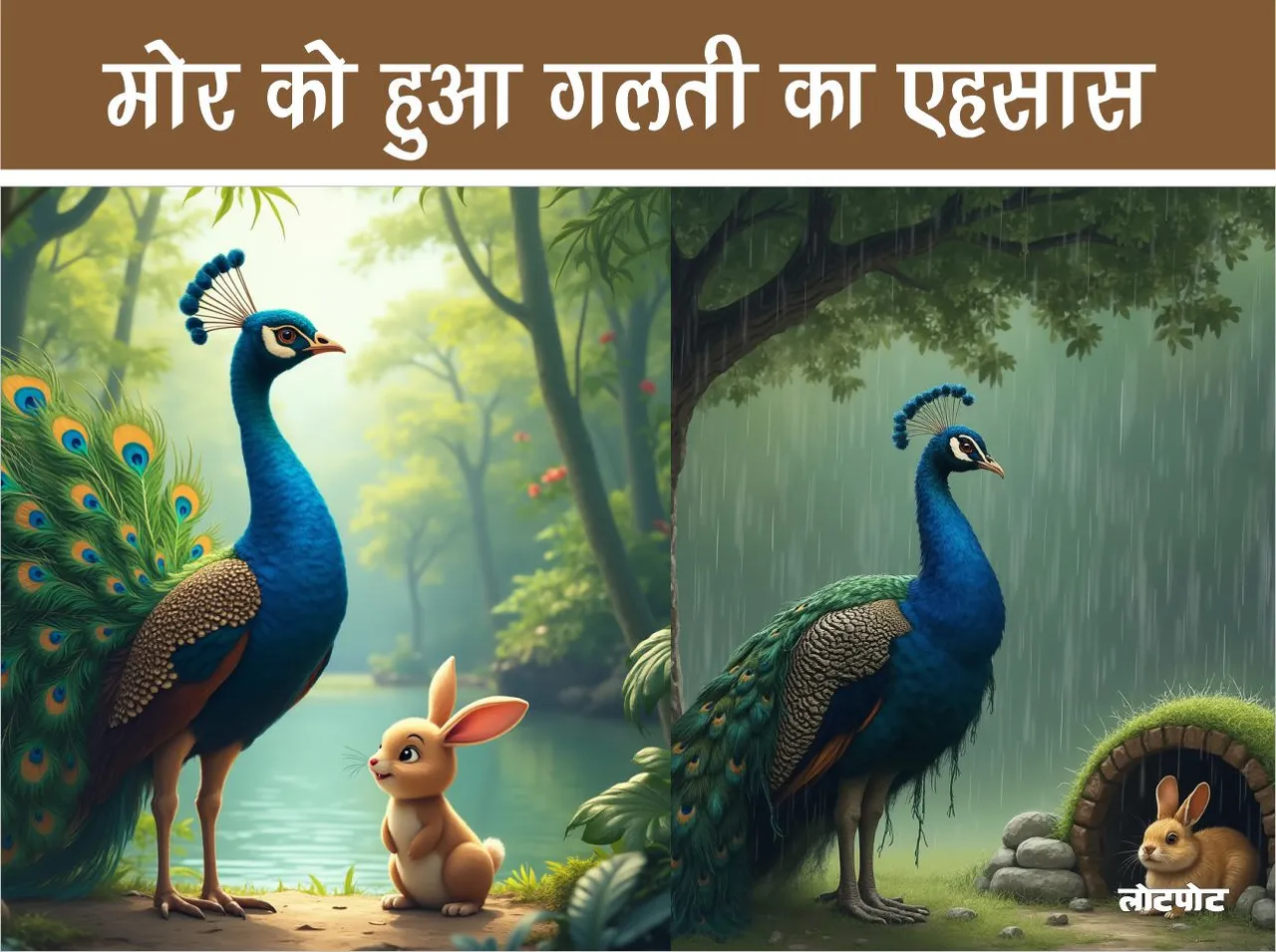 Jungle Story Peacock realizes his mistake