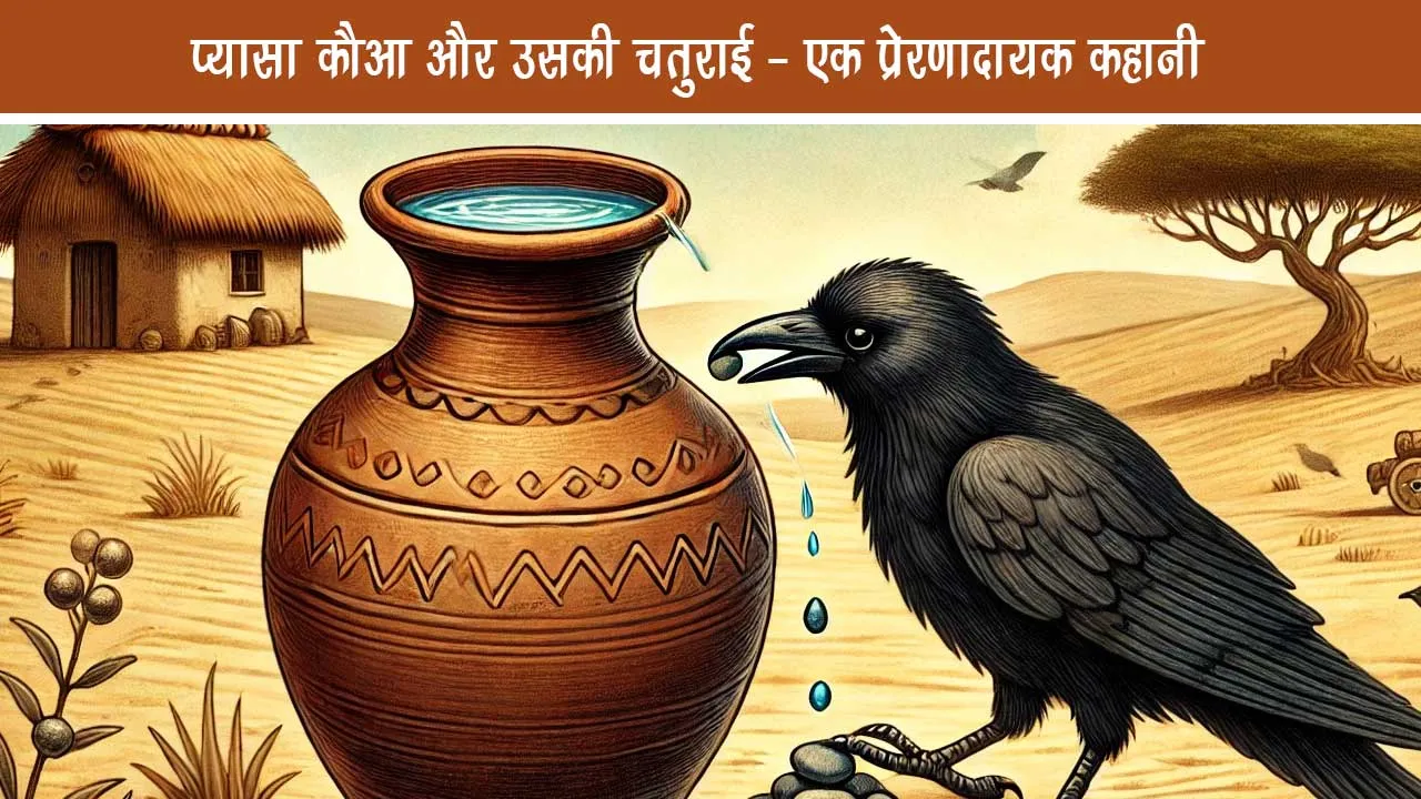 Thirsty crow and its cleverness - an inspirational story