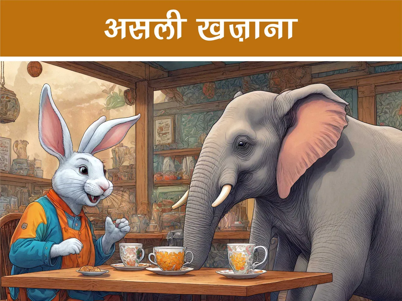 cartoon image of a rabbit and elephant