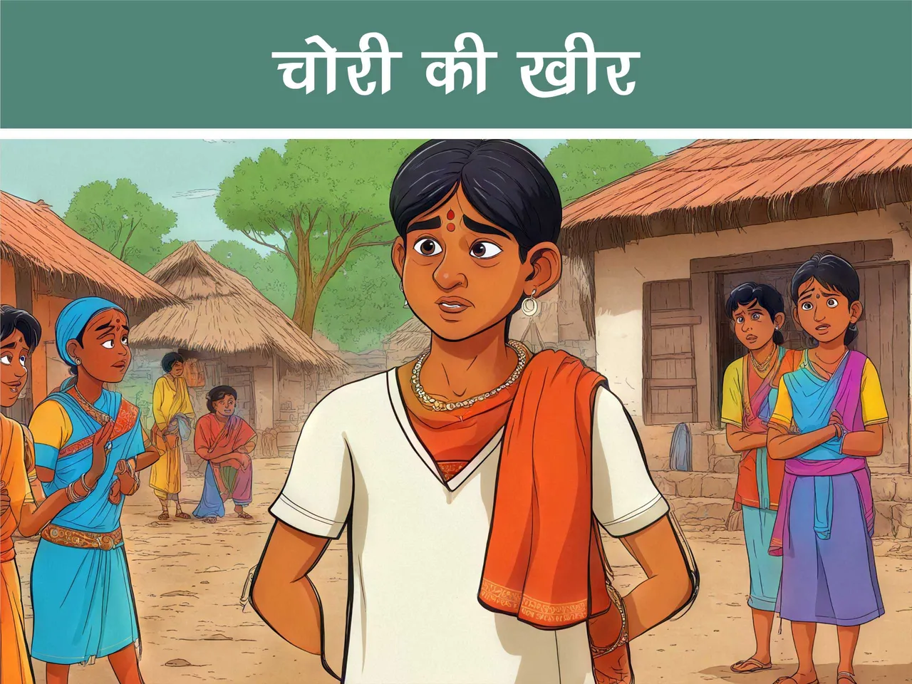 cartoon image of an Indian Village boy