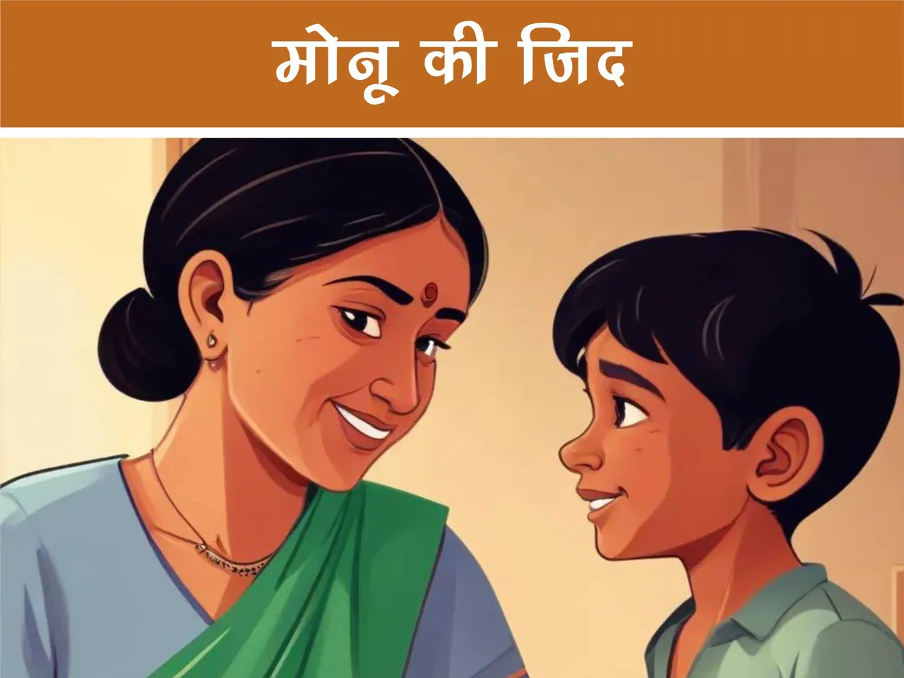 cartoon image of a son talking to his mother