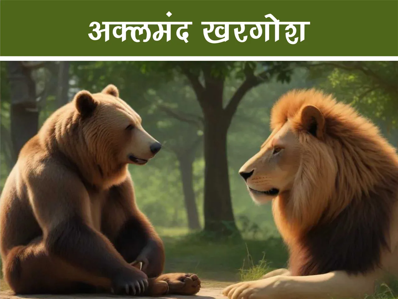 cartoon image of a bear and a lion