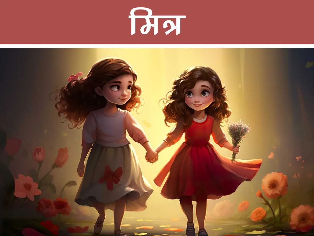 Two girls cartoon image